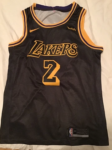 Nike Lonzo Ball Los Angeles Lakers Jersey Mamba Swingman Mens 44 Black Cover