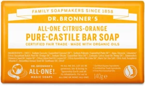 (6 PACK) DR BRONNER'S ALL-ONE CITRUS ORANGE Pure Castile Bar Soap 140g - Picture 1 of 4