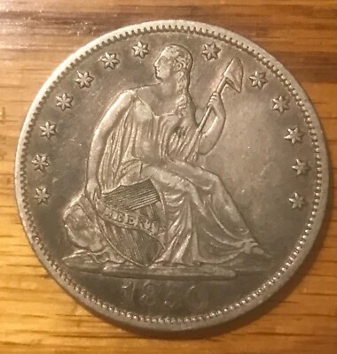 Medio dólar libertad sentada 1850-o, XF Foto 1 de 4
