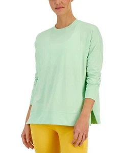ID IDEOLOGY Women Sz XS Printed French Terry Long Sleeves Crew Neck Pullover Top - Picture 1 of 6