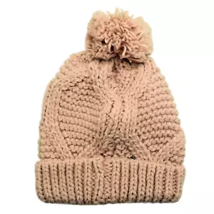 Hawkins Anne Damen Oversize Strick Winter Beanie Mütze One Size - Beige - Bild 1 von 1