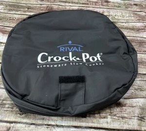 NUOVO Rival Pentola Crock Porta Isolato Nero Ovale 2 Manici Pentola Lenta - Foto 1 di 5