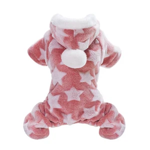Pet Pajamas for Small Dogs Fleece Puppy Cat Pyjamas Hoodie Boy&Girl Clothes Gray - Picture 1 of 15