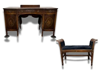 Antiguo tocador y banco estilo Adams Foto 1 de 4