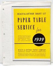 1939 Beach & Arthur Smart Set Service Table Papier - Catalogue Serviettes Cocktails
