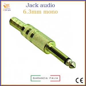 Jack 6.3 mono spinotti connettori x per cuffie connettore audio maschio dorato - Zdjęcie 1 z 1