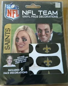Lot of 3 New Orleans Saints NFL Vinyl Face Decorations 6 Pack Eye Black Strips - Picture 1 of 3