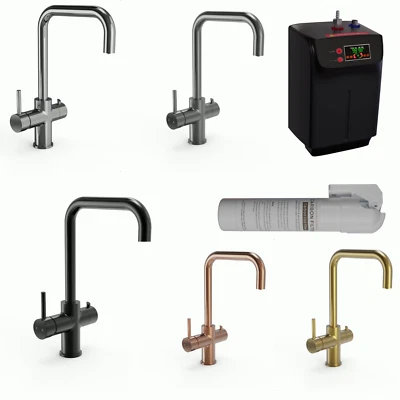 3 in 1 Instant Hot Cold Boiling Water Kitchen Tap Filter Tank Twin Lever Four Co - Image 1 of 4