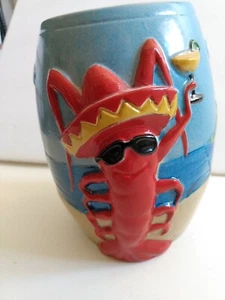 TIKI Farm 2007 ROCKIN BAJA LOBSTER Restaurante LAS VEGAS Taza Cóctel Jarrón Soporte - Imagen 1 de 7