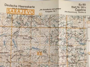 Deutsche Heereskarte 1943 "Cajetina" Serbien - Bild 1 von 7
