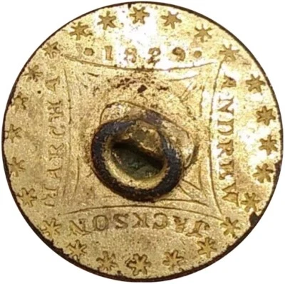 (1828) Andrew Jackson AJACK 1828-12kpb Botón Político Campaña Muy Raro Foto 1 de 2