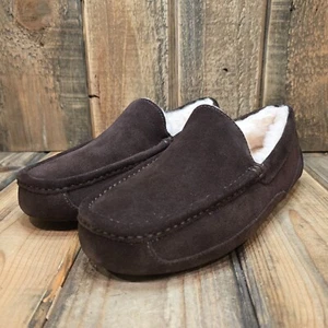 UGG ASCOT LOAFER SLIPPER MENS US 8 DUSTED COCOA SUEDE WOOL LINED EUR 41 - Picture 1 of 13