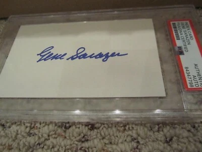 Gene Sarazen Autographed Signed 3x5 Index Card PSA/DNA Masters - Image 1 of 3