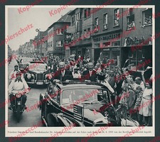 Bonn state visit Eisenhower Adenauer Mercedes-Benz 300 Street cheering Police '59