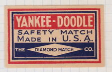 Ancienne étiquette allumettes Etats Unisi BN111998 Yankee Doodle 
