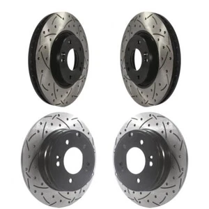 For Hyundai Sonata Kia Optima Front Rear Coated Drill Slot Disc Brake Rotors Kit - Picture 1 of 14
