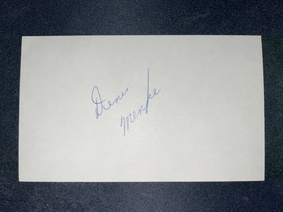 1962 BRAVES; Denis Menke, SIGNED 3x5 (JS), D.2020 - Image 1 of 1
