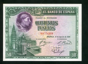 tu_bazar BILLETE BILLETES 500 PESETAS 1928 EBC apresto nuevo - Imagen 1 de 2