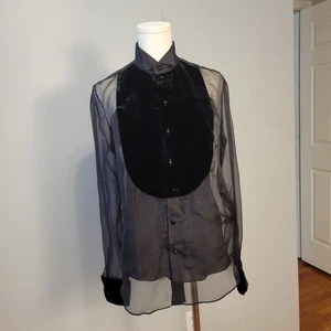 Ralph Lauren Purple Label Seide Organza Budapester Smokinghemd Damen 4 $ 1990 - Bild 1 von 11