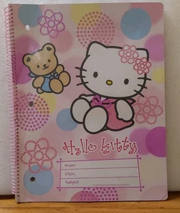 Hello Kitty Spiral Notebook 60 Sheets Wide Ruled 8.5x11 2001 Sanrio Stationary - Picture 1 of 3