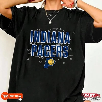 NEW Indiana Pacers Playbook NBA Basketball TShirt - Multicolors, S-5XL - Image 1 of 4