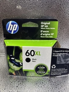 NEW Genuine HP 60XL High-Capacity BLACK INK CARTRIDGE ~ 01/2022 - Picture 1 of 5