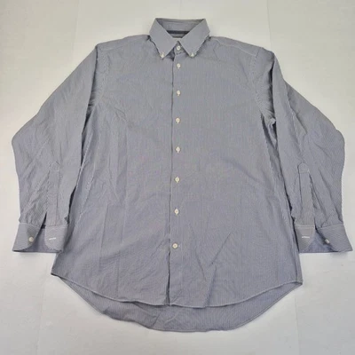 Camisa CHARLES TYRWHITT 16.5 Azul Rayas Hombres Algodón Calce Clásico Casual - Imagen 1 de 4