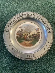 The Great American Revolution 1776 Pewter Plate Canton Ohio 1973 collection vtg - Picture 1 of 2