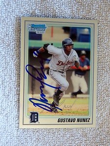 Detroit Tigers Gustavo Nunez Signed 2010 Bowman Chrome Card Auto