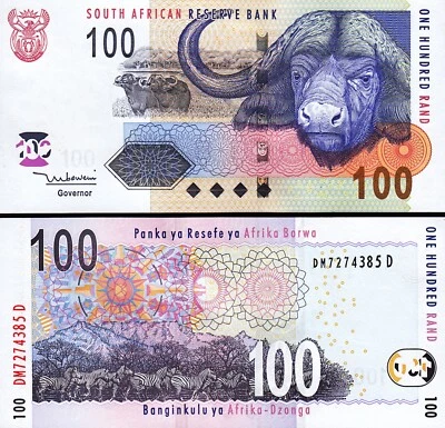South Africa 100 Rand 2005, UNC, P-131a, Sign 8 Tito Mboweni - Image 1 of 4