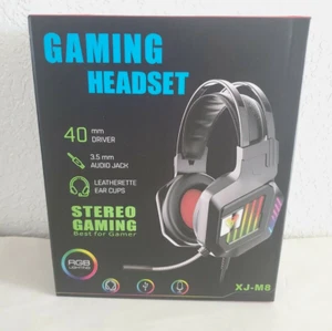 Universal RGB Light Gaming Headset PC Ps4 Xbox One Noise Canceling Mic XJ-M8 - Picture 1 of 12