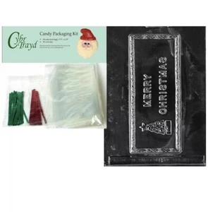 Cybrtrayd Merry Christmas Card Chocolate Candy Mold 50 Bags 50 Ties - Picture 1 of 1