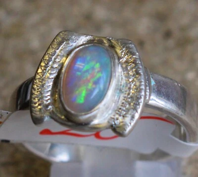 Crystal Opal - 1.2 Karat 950er Silberring Größe 19,4 / 61 mm - Bild 1 von 4