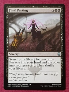 Magic The Gathering DOMINARIA FINAL SEPARACIÓN tarjeta negra Magic The Gathering - Imagen 1 de 2