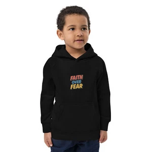 Faith over fear Kids eco hoodie - Picture 1 of 26