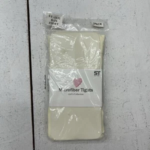 Silky Toes Ivory 2-Pack Microfiber Tights Ballet Dance Girls Size 8-10 Youth - Picture 1 of 4