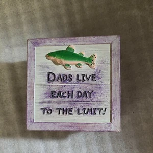 Enesco Stone Canyon Trinket Box “Dads Live Each Day To The Limit”   - Picture 1 of 7