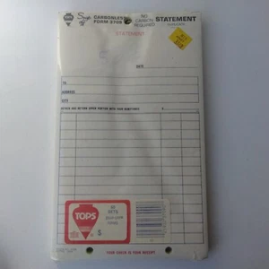 Topps Snap Off Carbonless Form 3709 Statement Duplicate - Picture 1 of 6