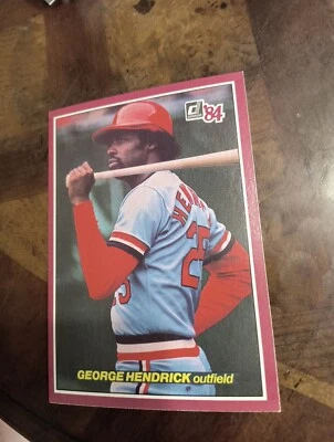 GEORGE HENDRICK 1984 DONRUSS ACTION ALL STARS OVERSIZE CARD #32 FREE SHIPPING - Image 1 of 2