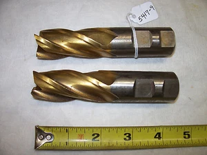 Schaftfräser, (2) 1" 4 Flöte ZINN beschichtet NIAGARA H.S.S. 2 Zoll Flötenlänge Schaftfräser, USA - Bild 1 von 2