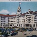 Hotel Monterey Lot With Vintage Cars From 1930S & 1940S Postcard Abury Park, Nj