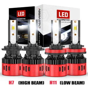 For Land Rover LR2 LR4 2010-2015 H7 & H11 6000K White LED Headlights Bulbs Kits - Picture 1 of 12