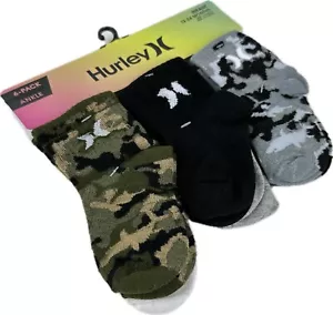 Hurley Baby 6 Pk Multicolor Ankle Polyester Knit Cushion Logo Sock Set 12-24 MO - Picture 1 of 2