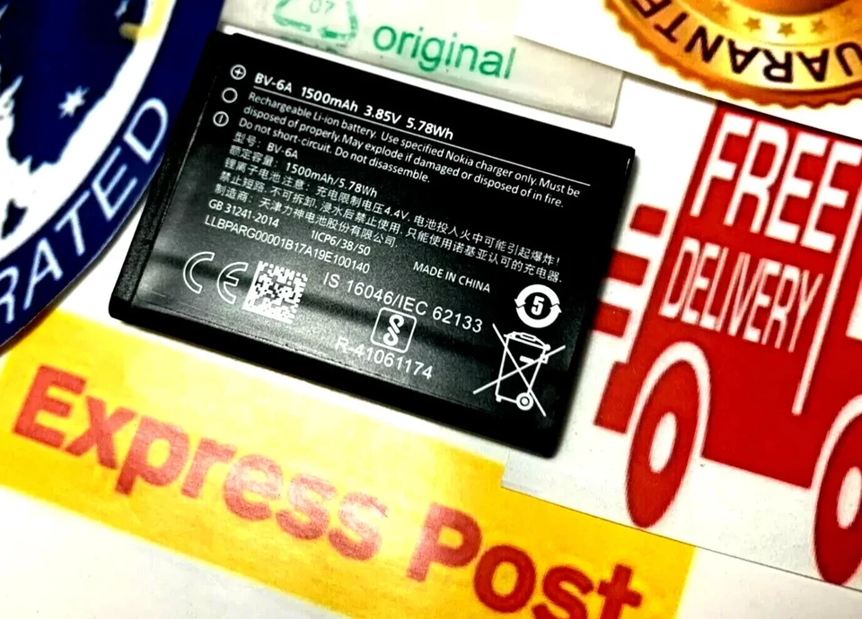 Batería Nokia Li-ion BV-6A para Nokia 2720 Flip TA-1295 1600mAh 3.85V EE. UU. Foto 1 de 1