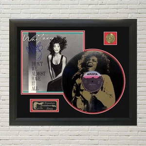 Whitney Houston Laser Etched Black Vinyl Record Reproduction Signed LP Display - Picture 1 of 4