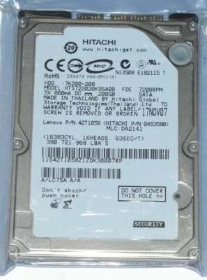 Hitachi HTS722020K9SA00 P/N: 0A53580 200GB SATA 2.5 in Laptop Hard Drive - Image 1 of 4