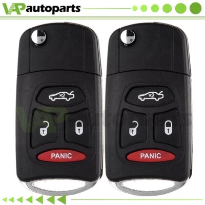 2 for 2009 2010 2011 2012 Jeep Wrangler Remote Key Fob Shell Cover KOBDT04A-3 - Image 1 of 4