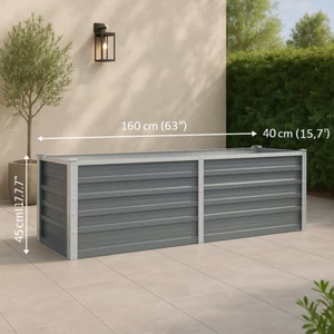 160x40x45 Hochbeet Metall verzinkter Pflanzbeet Stahl Gemüsebeet Pflanzkasten - Bild 1 von 8