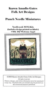 WELCOME ANGEL PUNCHNEEDLE PATTERN W/PRE-PRINTED FABRIC-KAREN AMADIO GATES - Picture 1 of 1