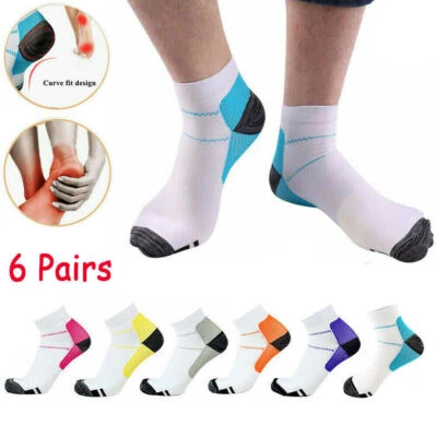 6X Compression Socks Plantar Fasciitis Foot Arch Heel Ankle Support Pain Relief - Image 1 of 4
